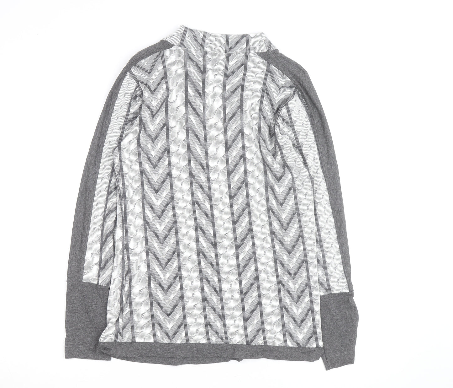 MONA Women’s Grey Mock Neck Geometric Pullover Jumper Size 14