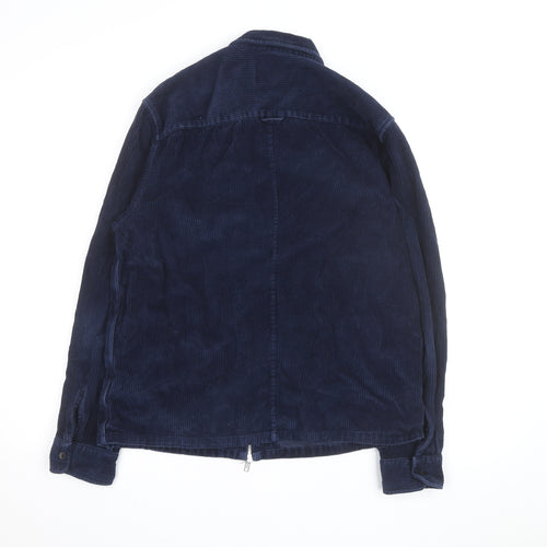 Topman Men Blue Corduroy Full Zip Jacket Size L 42in Casual