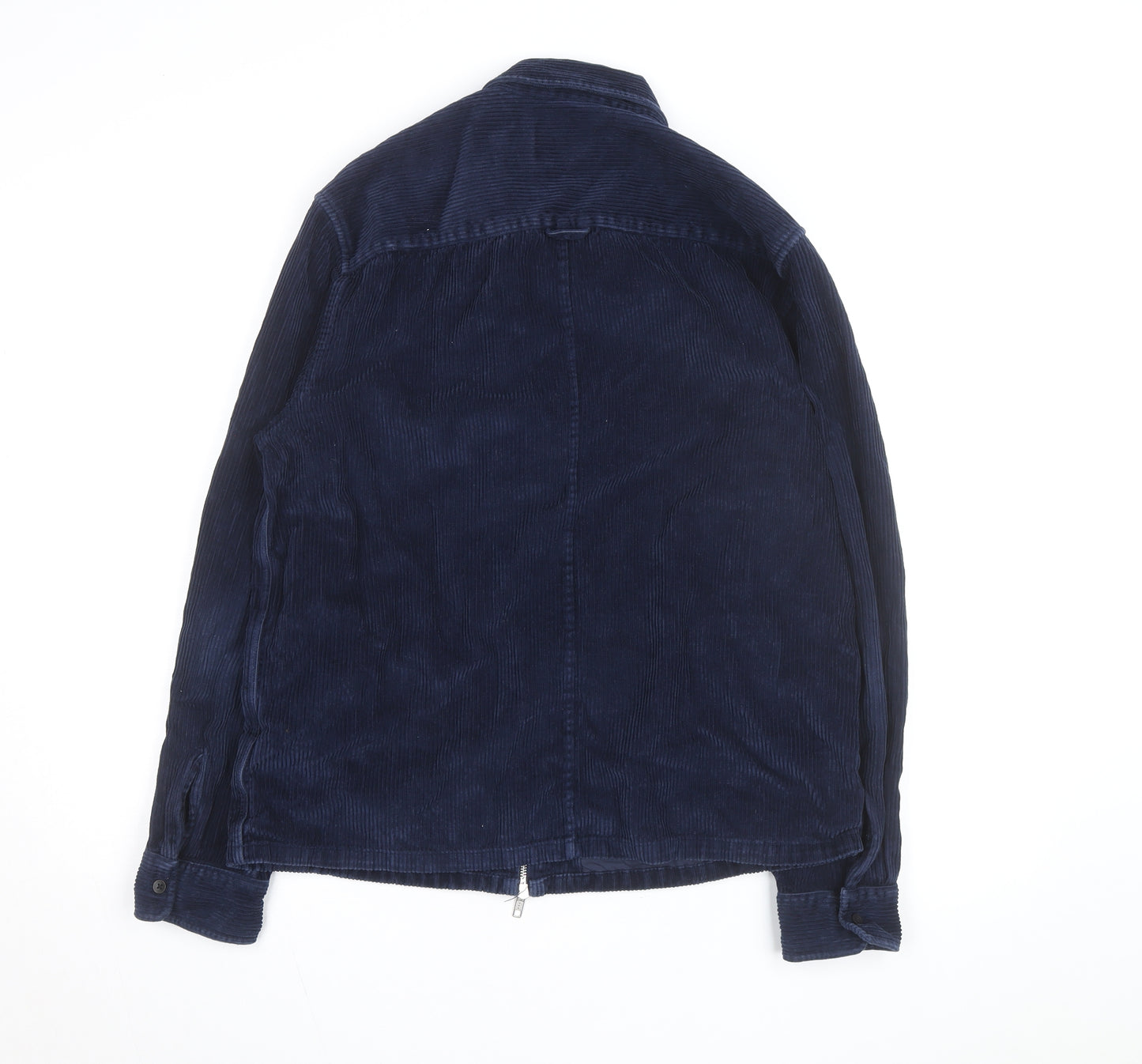 Topman Men Blue Corduroy Full Zip Jacket Size L 42in Casual