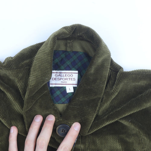 Gallego Desportes Men's Green Corduroy Lined Jacket Size L
