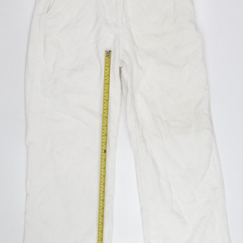 Oliver Bonas Women White Corduroy Chino Trousers Size 14
