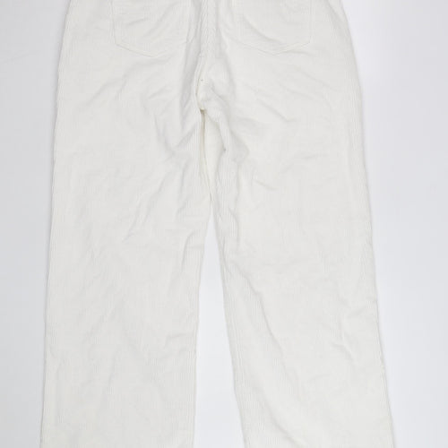Oliver Bonas Women White Corduroy Chino Trousers Size 14