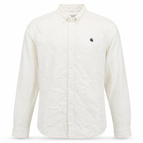 Carhartt Men’s Ivory Corduroy Button-Up Long Sleeve Shirt M