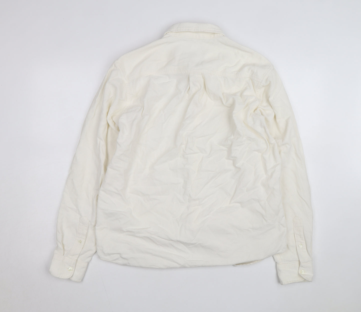 Carhartt Men’s Ivory Corduroy Button-Up Long Sleeve Shirt M