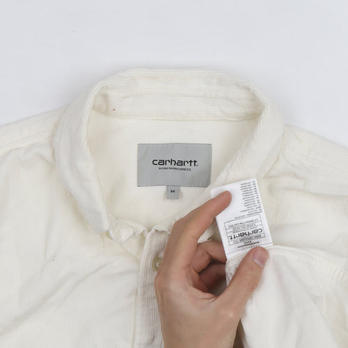 Carhartt Men’s Ivory Corduroy Button-Up Long Sleeve Shirt M