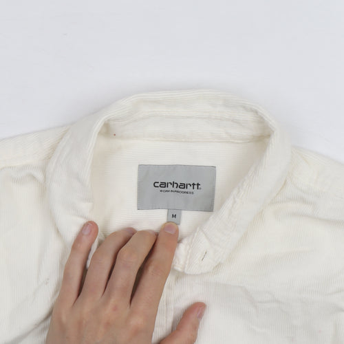 Carhartt Men’s Ivory Corduroy Button-Up Long Sleeve Shirt M