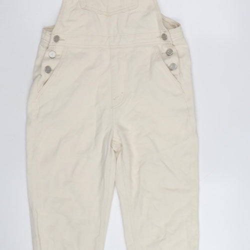 Pacific Republic Women's Ivory Cotton Dungaree Jumpsuit M