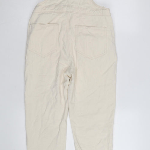 Pacific Republic Women's Ivory Cotton Dungaree Jumpsuit M