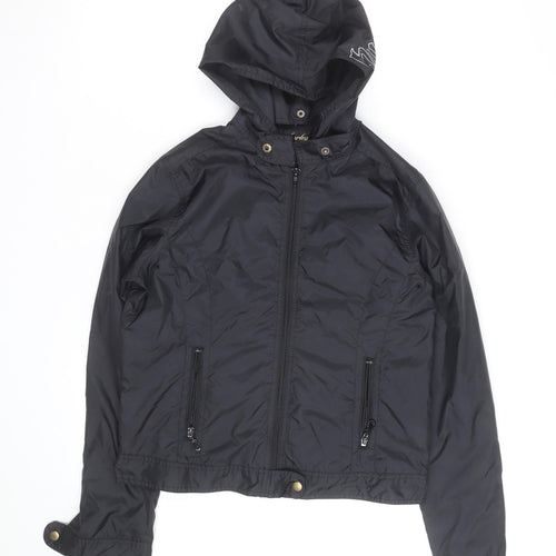 Hurley Men's Black Hooded Windbreaker Jacket M Lightweight Nylon