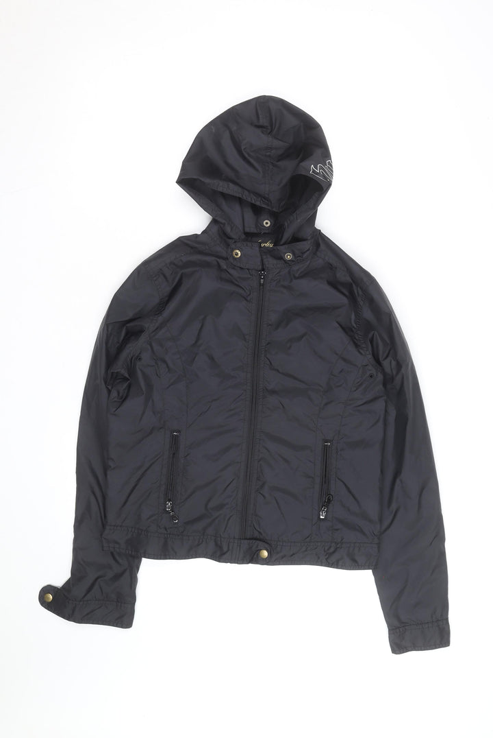 Hurley Men's Black Hooded Windbreaker Jacket M Lightweight Nylon