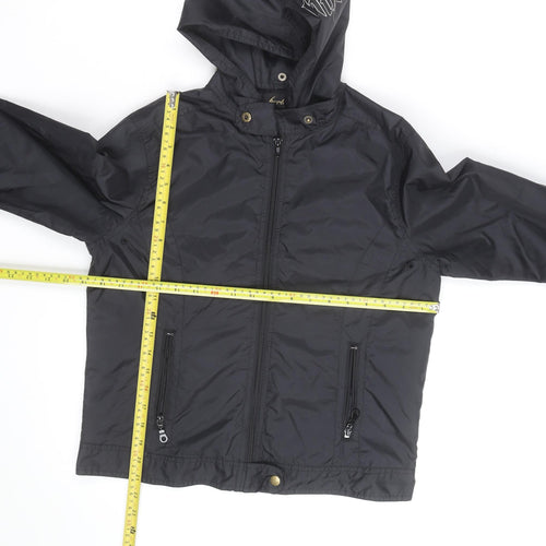 Hurley Men's Black Hooded Windbreaker Jacket M Lightweight Nylon