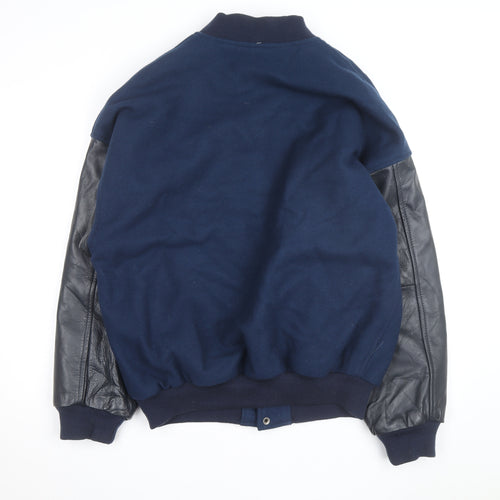 Canada Sportswear Men's Blue Wool Leather NYPD Varsity Jacket XL