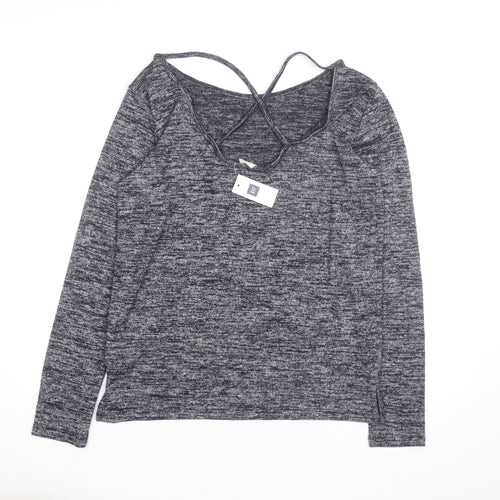 GAP Women’s Grey Long Sleeve Scoop Neck Jersey Top XS