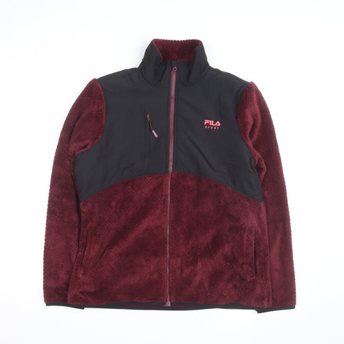 FILA Sport Men's Red Faux Fur Fleece Full Zip Active Jacket L