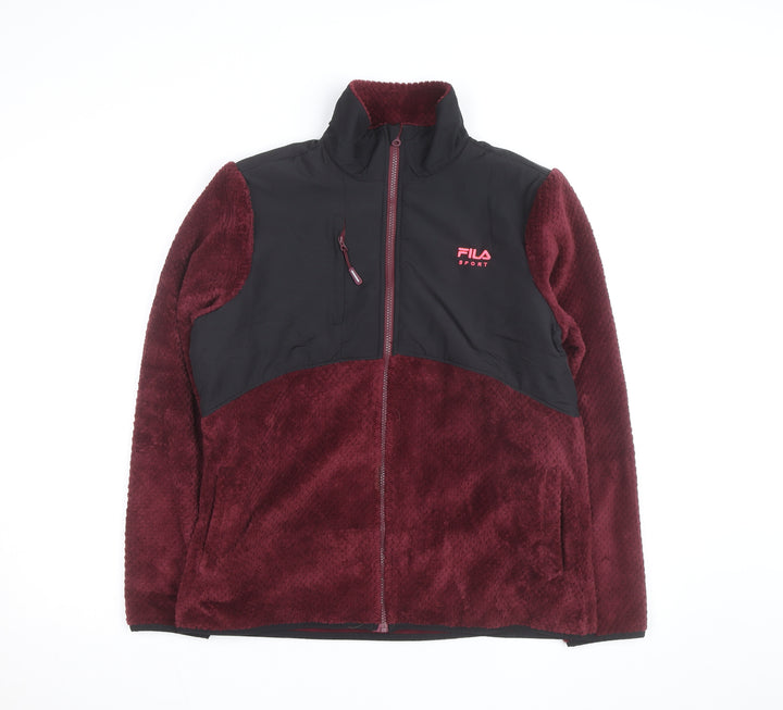 FILA Sport Men's Red Faux Fur Fleece Full Zip Active Jacket L