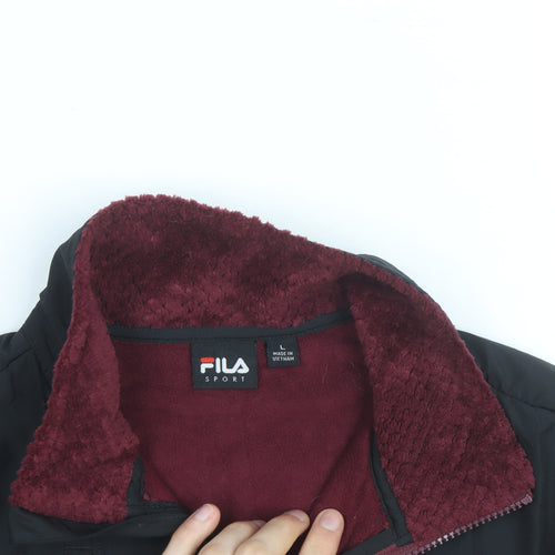 FILA Sport Men's Red Faux Fur Fleece Full Zip Active Jacket L