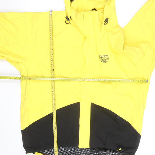 Calcutta Apparel Mens Yellow Hooded Waterproof Parka Jacket XL