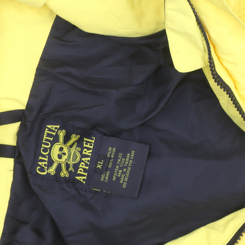 Calcutta Apparel Mens Yellow Hooded Waterproof Parka Jacket XL