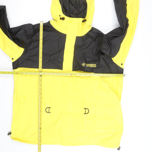 Northeast Outfitters Men's Yellow Black Waterproof Hooded Rain Jacket - L