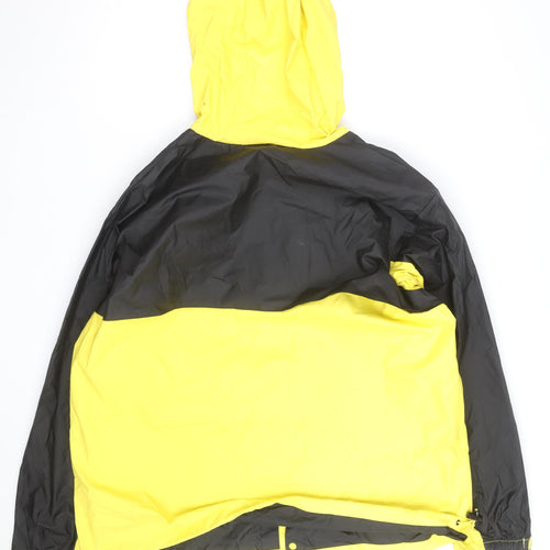 Northeast Outfitters Men's Yellow Black Waterproof Hooded Rain Jacket - L