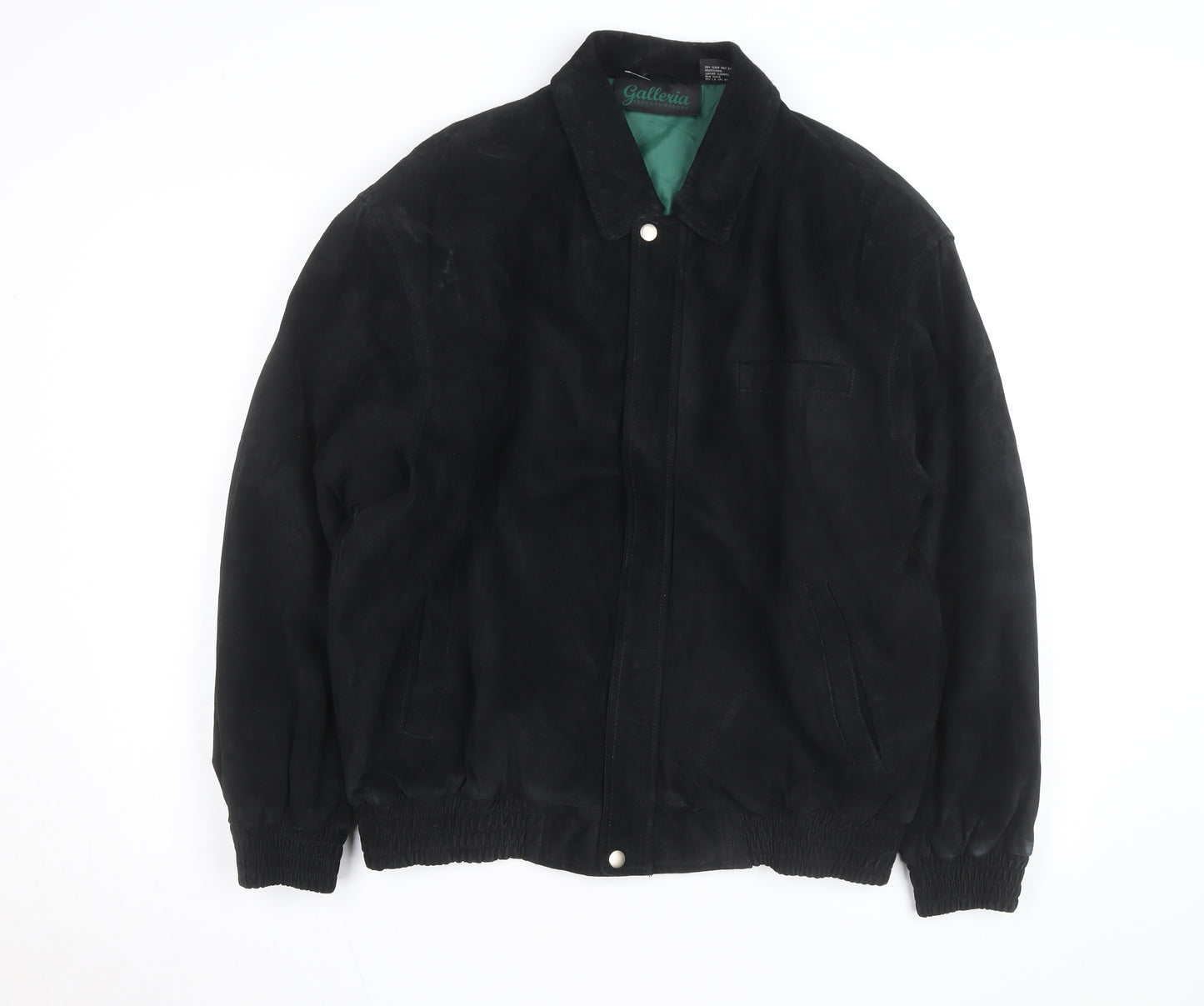 Galleria Benson & Hedges Men's Black Leather Bomber Jacket M