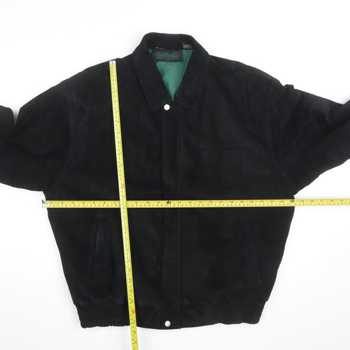 Galleria Benson & Hedges Men's Black Leather Bomber Jacket M