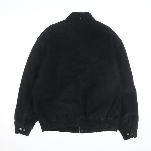 Galleria Benson & Hedges Men's Black Leather Bomber Jacket M
