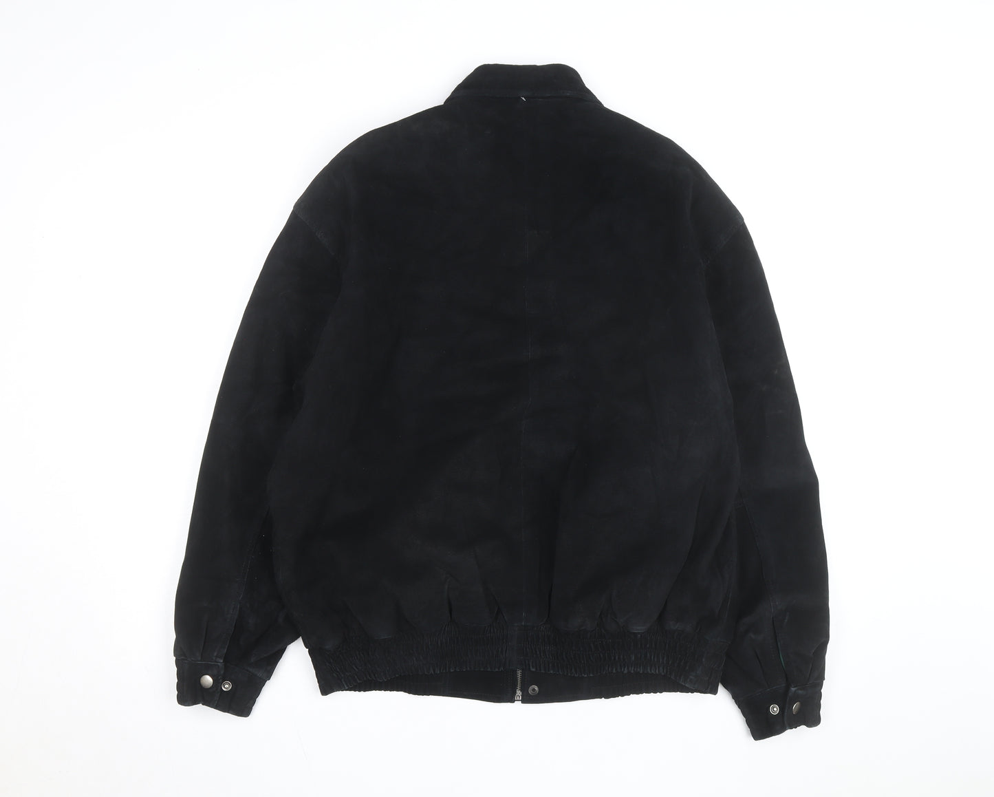 Galleria Benson & Hedges Men's Black Leather Bomber Jacket M