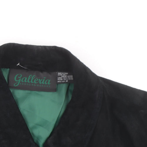 Galleria Benson & Hedges Men's Black Leather Bomber Jacket M