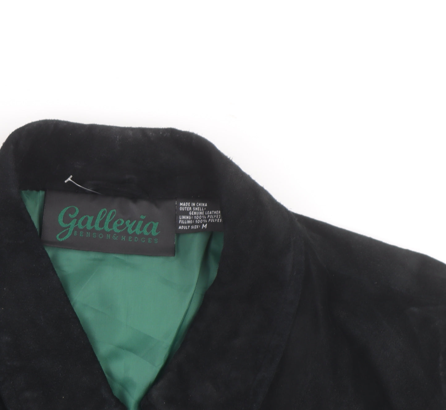 Galleria Benson & Hedges Men's Black Leather Bomber Jacket M