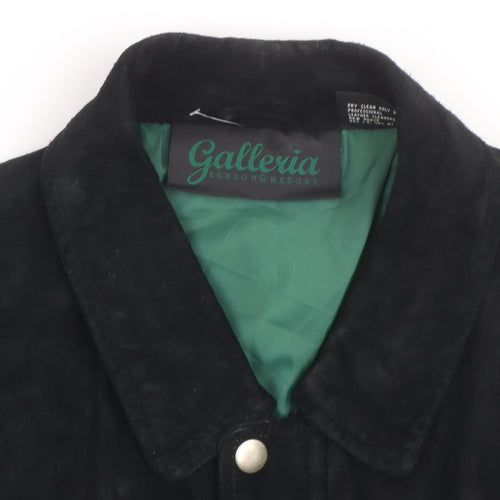 Galleria Benson & Hedges Men's Black Leather Bomber Jacket M