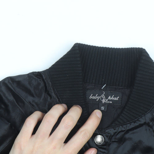 Baby Phat Women's Black Rhinestone Bomber Jacket Size S