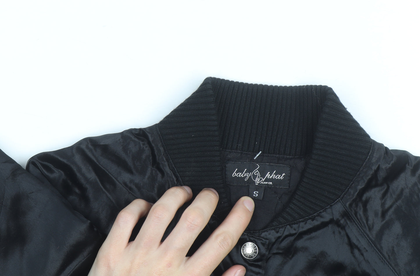 Baby Phat Women's Black Rhinestone Bomber Jacket Size S