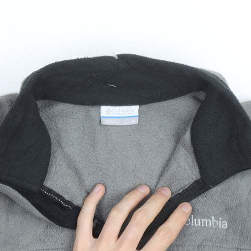 Columbia Men's Grey & Black Fleece Windbreaker Jacket Size S