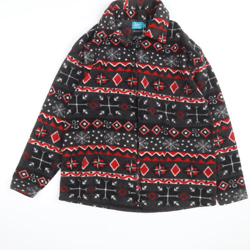 Weekend Edition Men's Multicoloured Fleece Jacket Size M Fair Isle Pattern