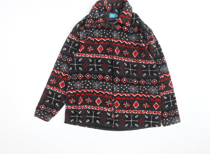 Weekend Edition Men's Multicoloured Fleece Jacket Size M Fair Isle Pattern