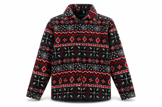 Weekend Edition Men's Multicoloured Fleece Jacket Size M Fair Isle Pattern