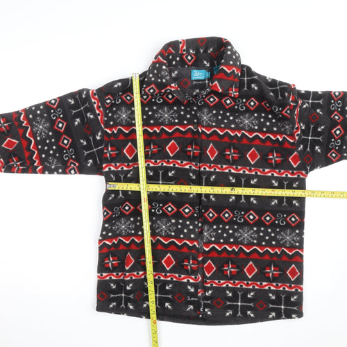 Weekend Edition Men's Multicoloured Fleece Jacket Size M Fair Isle Pattern
