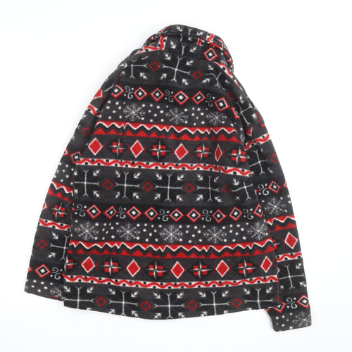 Weekend Edition Men's Multicoloured Fleece Jacket Size M Fair Isle Pattern
