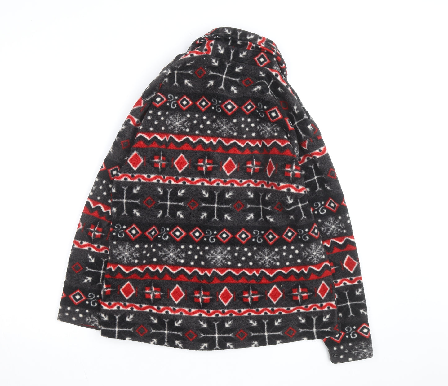 Weekend Edition Men's Multicoloured Fleece Jacket Size M Fair Isle Pattern
