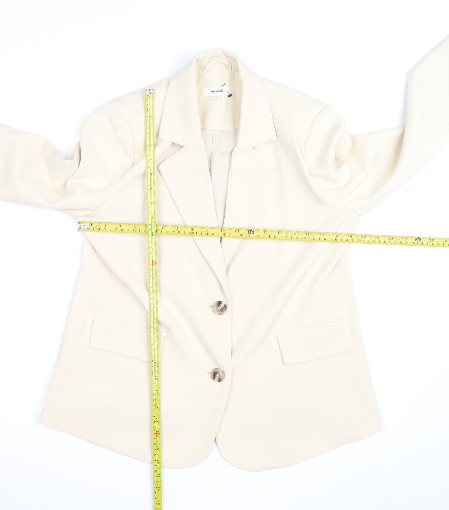 The Frolic Women’s Ivory Single-Breasted Blazer UK 8
