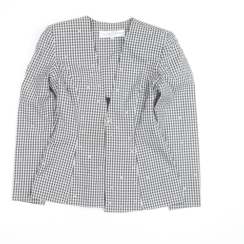 Lillie Rubin Women's Black Check Fitted Blazer Size 10 Vintage Classic