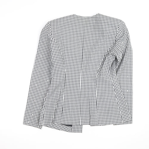 Lillie Rubin Women's Black Check Fitted Blazer Size 10 Vintage Classic