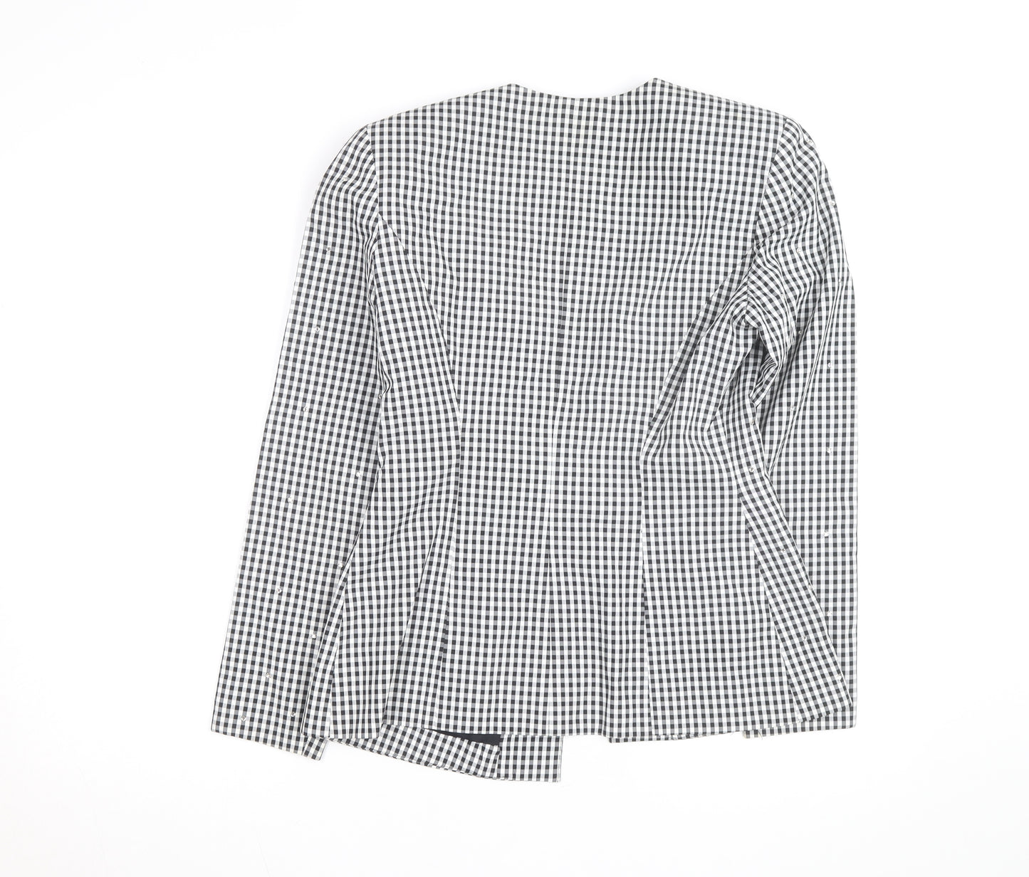 Lillie Rubin Women's Black Check Fitted Blazer Size 10 Vintage Classic