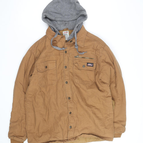 Dickies Men's Brown Hooded Workwear Jacket Size M 38in Cotton Blend