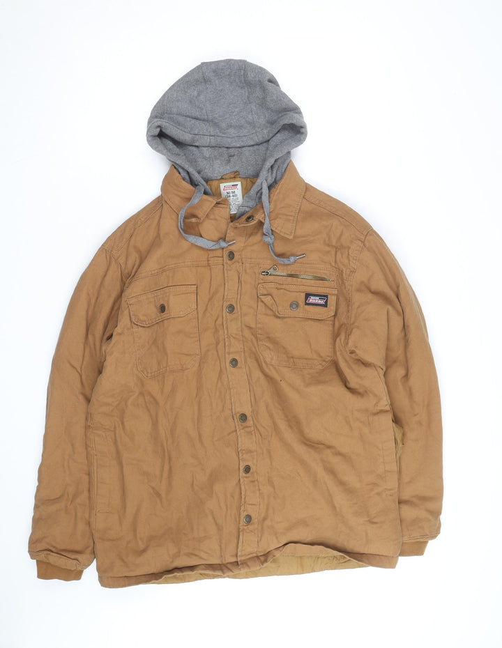 Dickies Men's Brown Hooded Workwear Jacket Size M 38in Cotton Blend