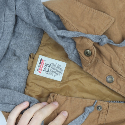Dickies Men's Brown Hooded Workwear Jacket Size M 38in Cotton Blend