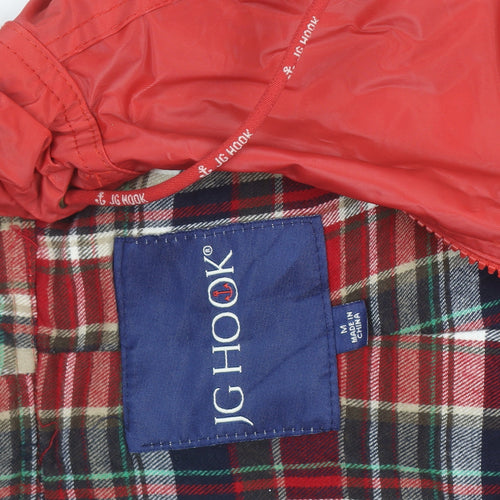 JG Hook Womens Red Hooded Waterproof Rain Coat Jacket M