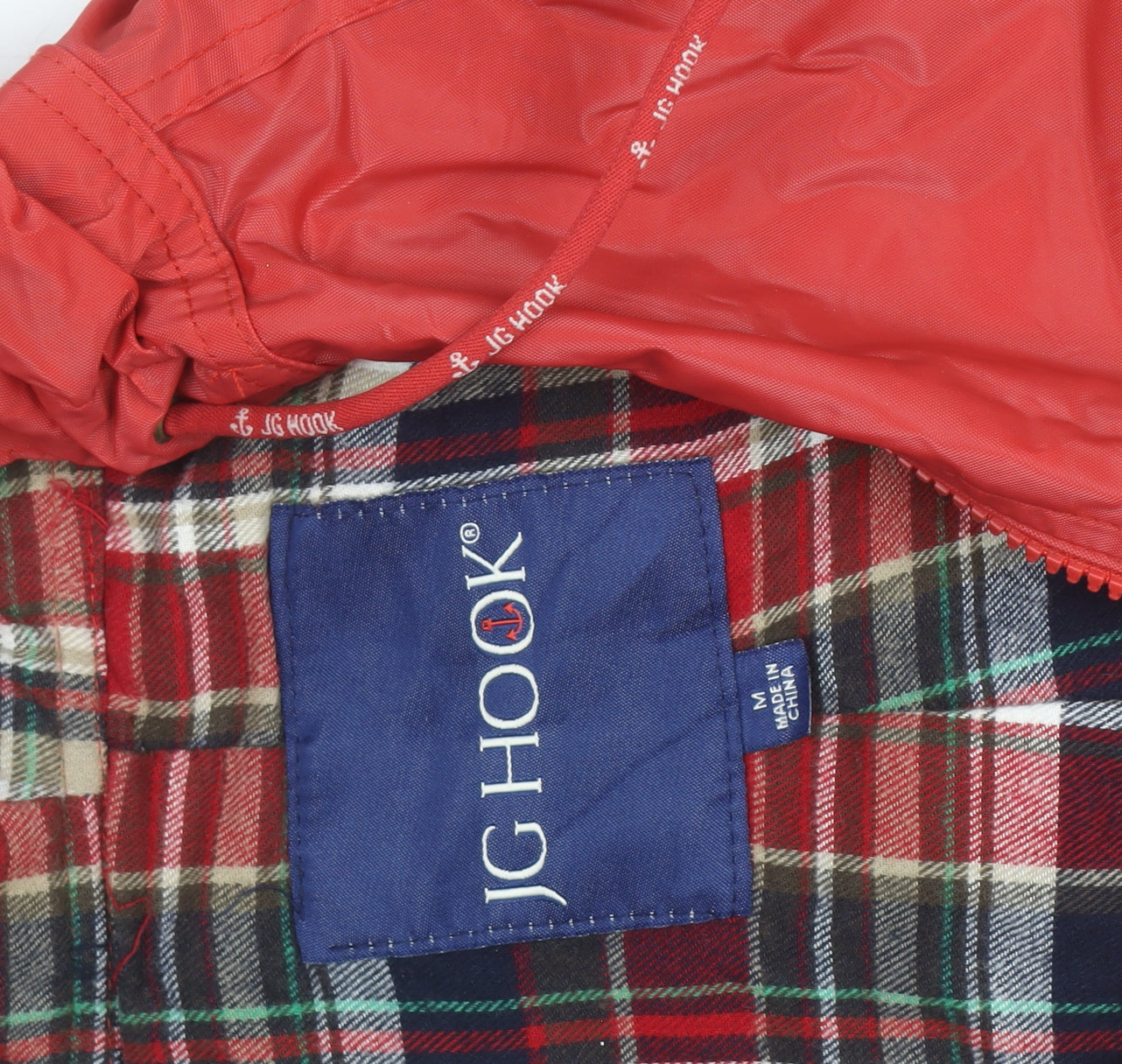 JG Hook Womens Red Hooded Waterproof Rain Coat Jacket M