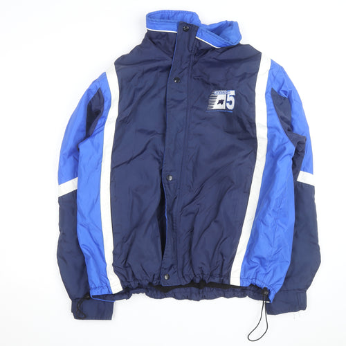 Mid-West Sportswear Men's Blue Windbreaker Jacket M Nylon Fleece Lined